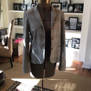 Taupe with subtle color pattern blazer by THEORY
